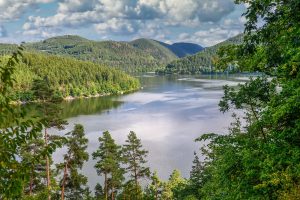 lake, mountains, nature